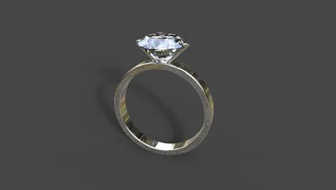 3D illustration of diamond ring Stock Illustration