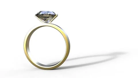 3D illustration of  a  diamond ring Иллюстрация