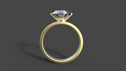 3D illustration of  a  diamond ring Stock Illustration