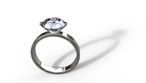 3d illustration of  a  diamond ring Illustrazione stock
