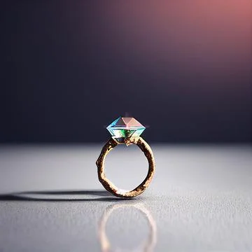 3D illustration of a diamond ring Illustrazione stock