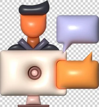 3D Illustration of Digital Communication with Chat Bubbles Illustrazione stock