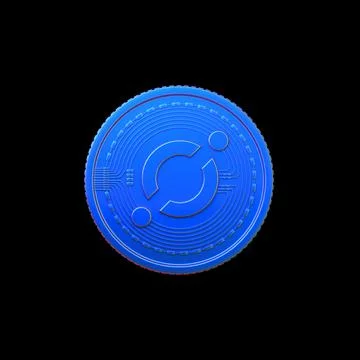3d illustration of digital cryptocurrency icon on dark background Stock Illustration
