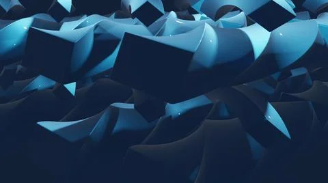 3d illustration - digital polygonal abstract shape . 3d geometric background  Stock Illustration