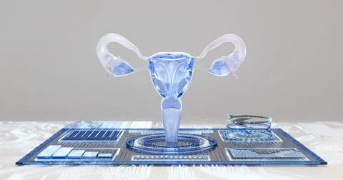 3D illustration of a digital tablet containing information about  internal b Stock Illustration