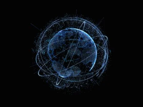 3d illustration of digital virtual planet Earth Stock Illustration