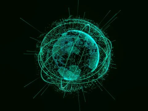 3d illustration of digital virtual planet Earth イラスト素材