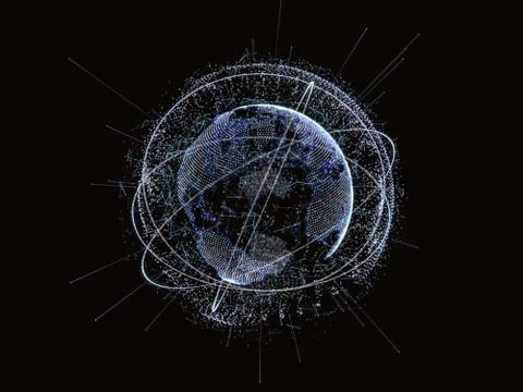 3d illustration of digital virtual planet Earth Stock Illustration