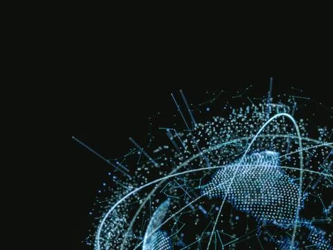 3d illustration of digital virtual planet Earth イラスト素材