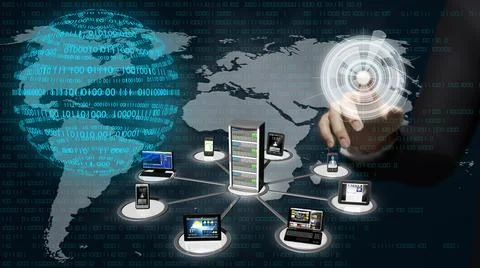 3D Illustration - Digital world. Global connection Stock Illustration