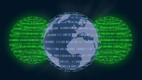 3D illustration. Digital world. Global connection. 스톡 일러스트