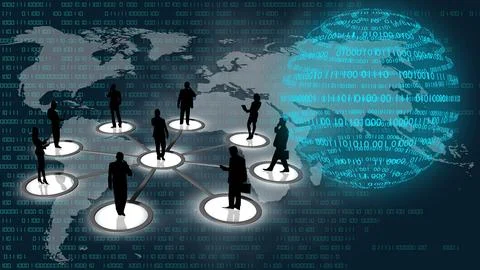 3D Illustration - Digital world. Global connection Stock Illustration