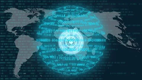 3D Illustration - Digital world. Global connection Stock Illustration