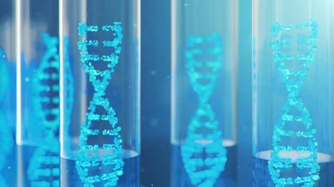 3D Illustration DNA molecule, its structure. Concept human genome. DNA molecule Stock Illustration