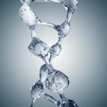 3d illustration of DNA molecule model from water Stockillustratie