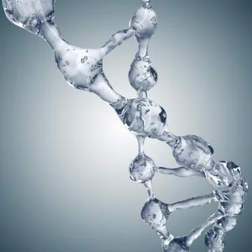 3d illustration of DNA molecule model from water 스톡 일러스트