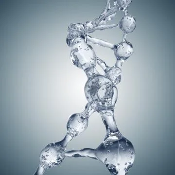 3d illustration of DNA molecule model from water Stockillustratie