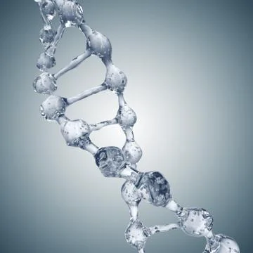 3d illustration of DNA molecule model from water 库存插图