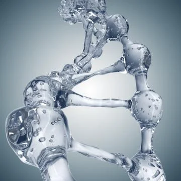 3d illustration of DNA molecule model from water Stockillustratie