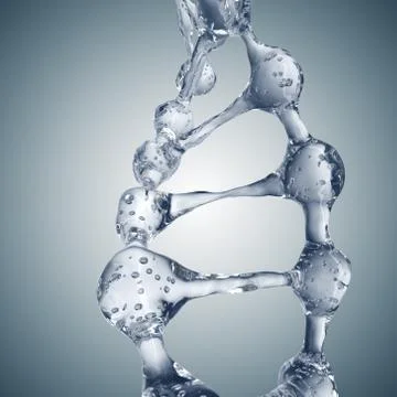 3d illustration of DNA molecule model from water Stockillustratie