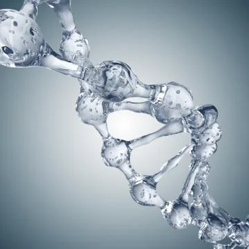 3d illustration of DNA molecule model from water 스톡 일러스트