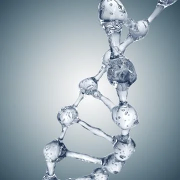 3d illustration of DNA molecule model from water Stockillustratie