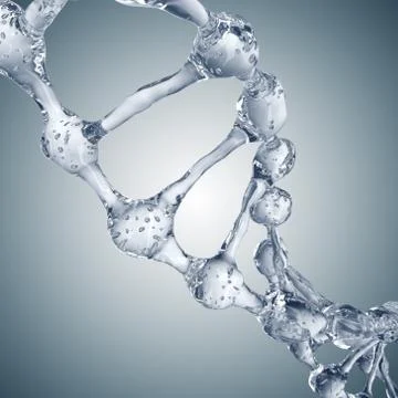 3d illustration of DNA molecule model from water 스톡 일러스트