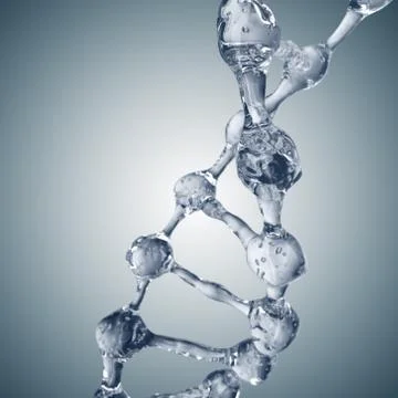 3d illustration of DNA molecule model from water 스톡 일러스트