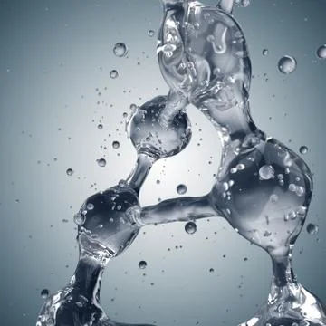 3d illustration of DNA molecule model from water 库存插图