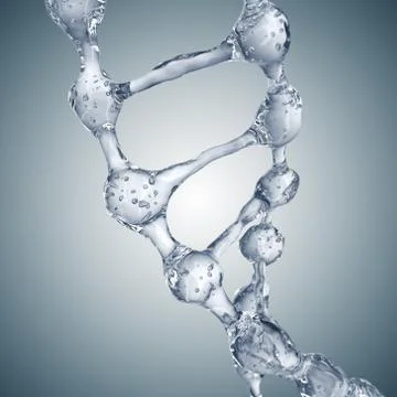 3d illustration of DNA molecule model from water Stockillustratie
