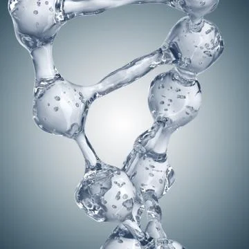 3d illustration of DNA molecule model from water 库存插图