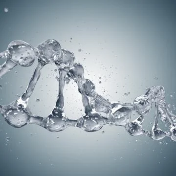 3d illustration of DNA molecule model from water 스톡 일러스트