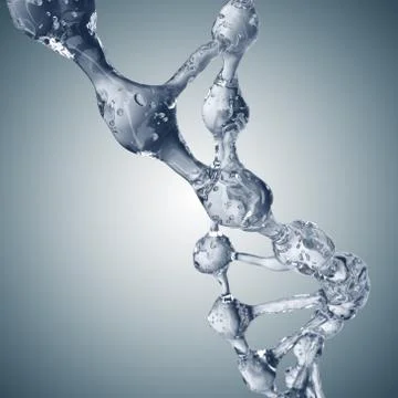3d illustration of DNA molecule model from water Stockillustratie