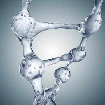 3d illustration of DNA molecule model from water 스톡 일러스트