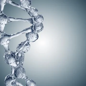 3d illustration of DNA molecule model from water 스톡 일러스트