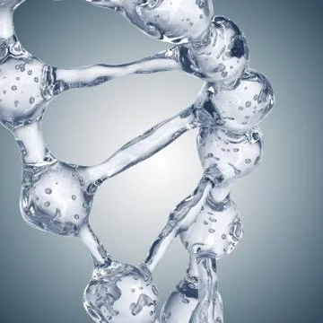 3d illustration of DNA molecule model from water 스톡 일러스트