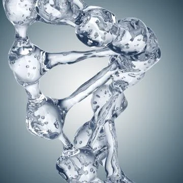 3d illustration of DNA molecule model from water 스톡 일러스트