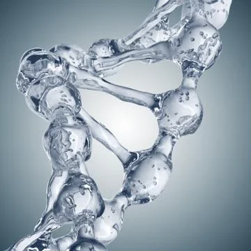 3d illustration of DNA molecule model from water 스톡 일러스트