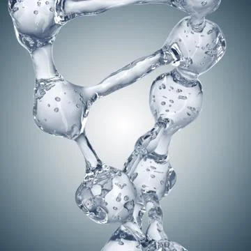 3d illustration of DNA molecule model from water Stock Illustration