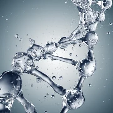 3d illustration of DNA molecule model from water Stockillustratie