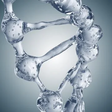 3d illustration of DNA molecule model from water Stockillustratie