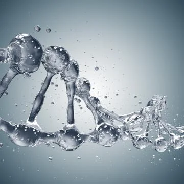 3d illustration of DNA molecule model from water 库存插图