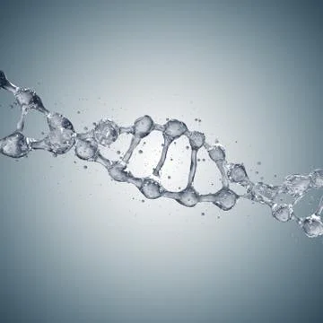 3d illustration of DNA molecule model from water. 库存插图