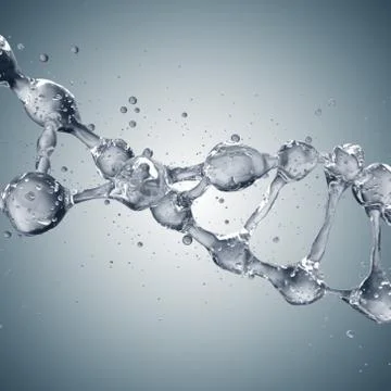 3d illustration of DNA molecule model from water 스톡 일러스트