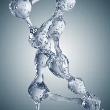 3d illustration of DNA molecule model from water Stockillustratie