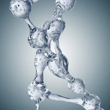 3d illustration of DNA molecule model from water Stockillustratie