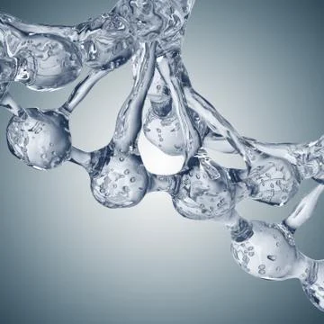 3d illustration of DNA molecule model from water Stockillustratie