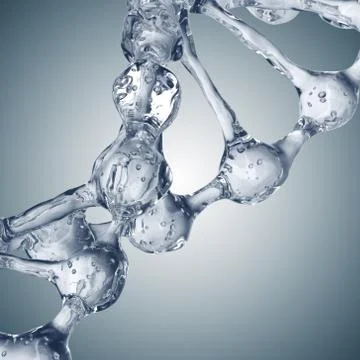 3d illustration of DNA molecule model from water Stockillustratie
