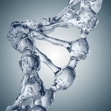 3d illustration of DNA molecule model from water 库存插图