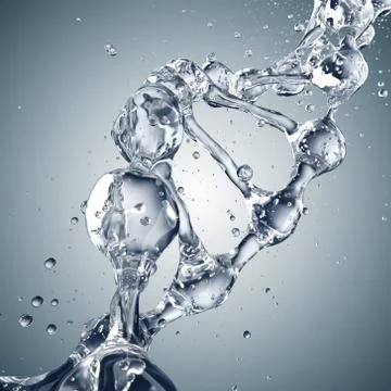 3d illustration of DNA molecule model from water 库存插图